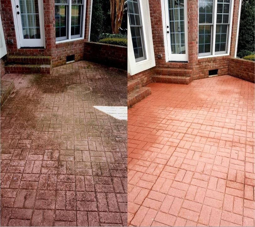 Paver patio, pressure washed